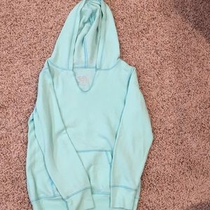 Blue long sleeve crop top